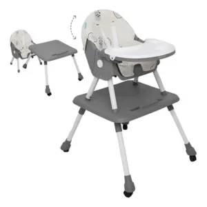 Silla de Comer Baby Mia 3-1 Alta Baja con Bandeja Gris