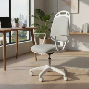 Silla de Escritorio Marathon Diva Neumática Tela Gris Perla