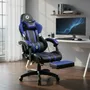 Silla Gamer Aliver Raptor Ergonómica Reclinable Azul Negro