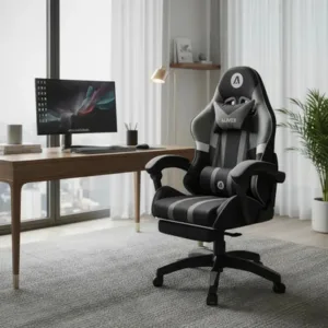 Silla Gamer Aliver Raptor Ergonomica Reclinable Gris Soft
