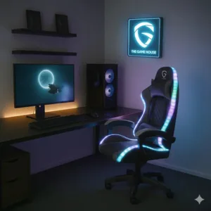 Silla Gamer The Game House Ergonomica Reclinable RGB Negra