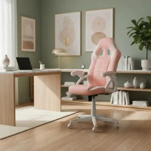 Silla de Oficina Gamer Pro Rosa Cuero Sintético Regulable