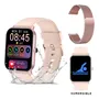 Smartwatch Nictom Rosa Cuadrado Sumergible con Malla Metal