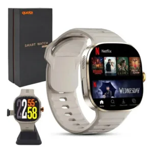 Smartwatch Qubo 4G GPS Chip Whatsapp Hombre Mujer Plateado Beige