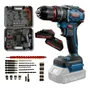 Taladro Inalámbrico Metalkraff 21V Brushless 50 Nm Azul