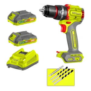 Taladro Percutor Dyllu 20V 62Nm con Maletín y 2 Baterías