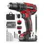Taladro Percutor Inalámbrico Equus 13811st 10mm 2ah Rojo