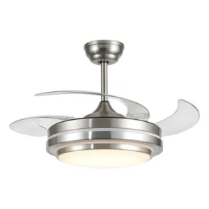 Ventilador de Techo Ambi O 4 Aspas Control Remoto 1.1 M Plateado