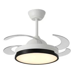 Ventilador de Techo Ambi O 4 Aspas Retráctil LED Blanco