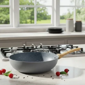 Wok Antiadherente Hudson 28 Cm Aluminio Gris